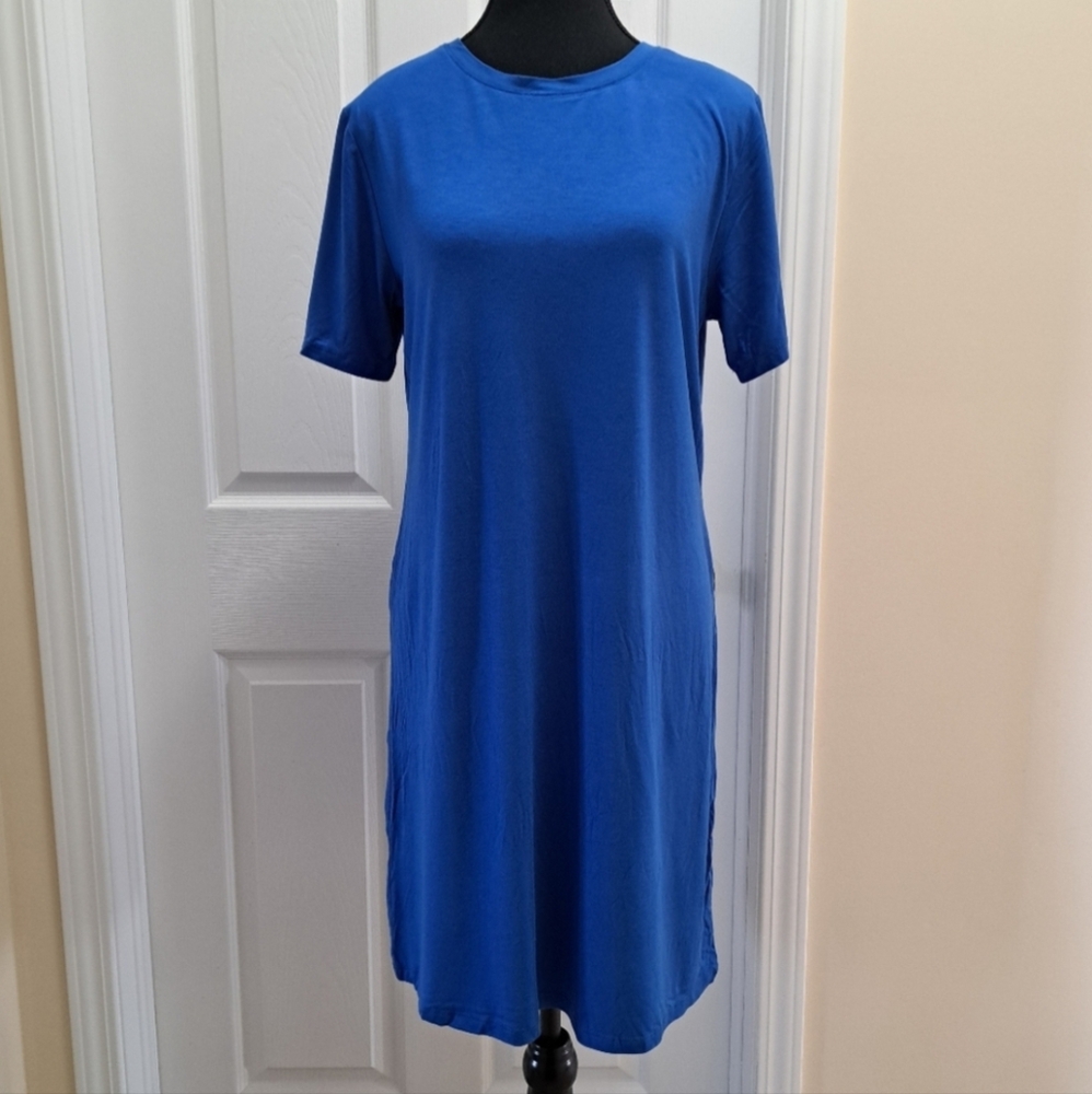 BCBGeneration TShirt Dresses 1 Solid Blue & 1 Grey/White Striped Women's medium - Picture 5 of 16
